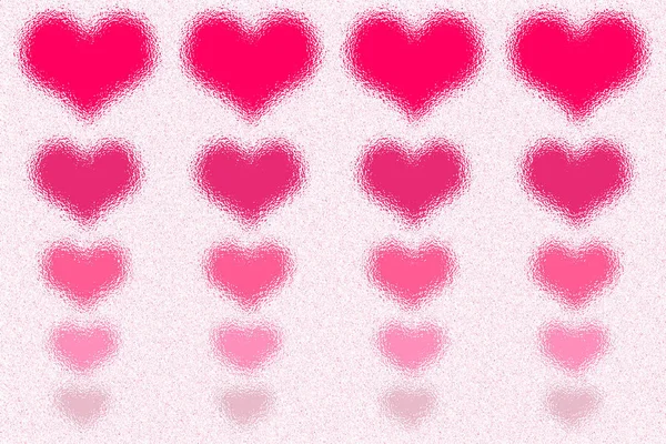 バレンタインおよび愛の概念のためのガラス フィルター効果と赤いハートの小さいの大きいサイズ — ストック写真