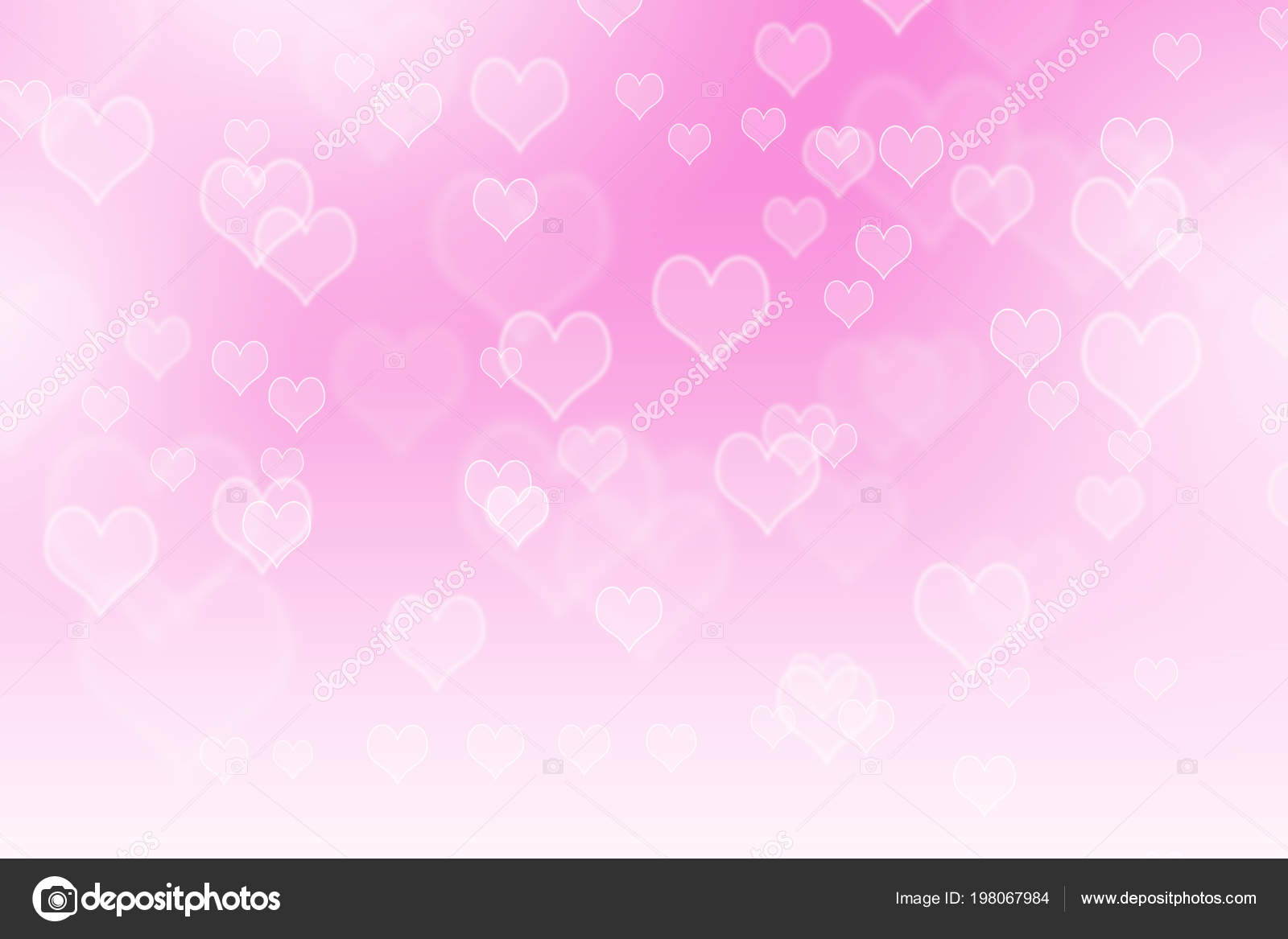 Pink Heart Bokeh Abstract Background 