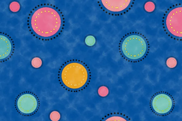 Colourful dashed circle with paper textured on blue background for wrapping paper design