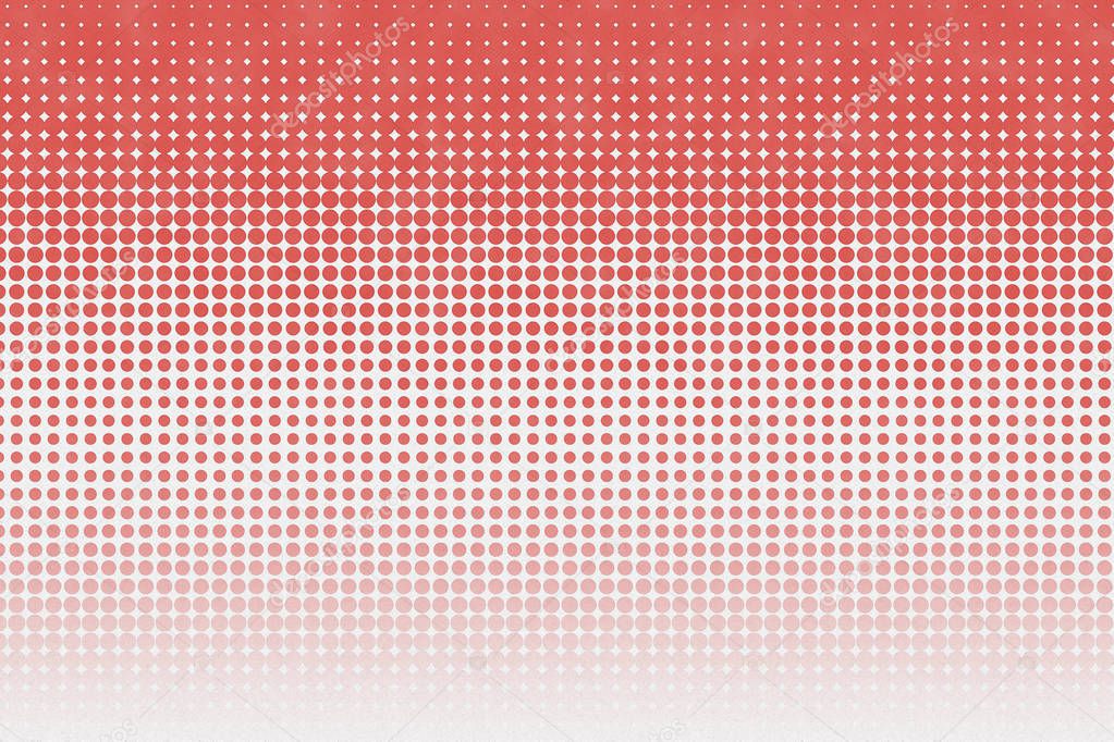 Abstract red dots pattern with gradient halftone effect and paper textured for background