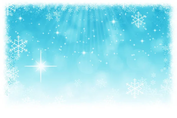 Abstract Blue Xmas Background Stars Snowflakes Light Gradient Effect Winter — Stock Photo, Image