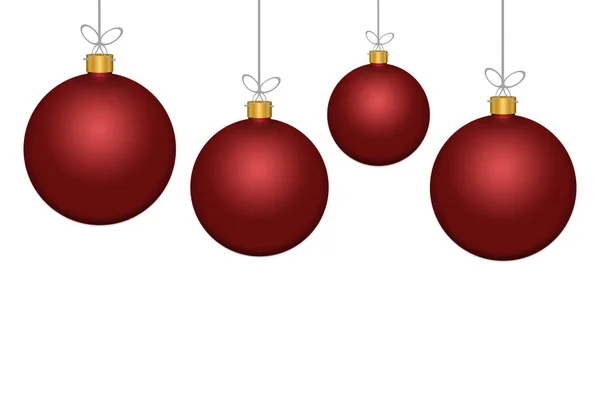 Red Xmas Balls White Background Christmas Day Holidays Concept — Stock Photo, Image