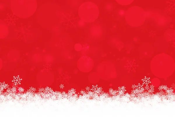 Abstract Red Xmas Background Snowflakes Bokeh Light Winter Season Christmas — Stock Photo, Image