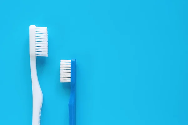 Toothbrush Used Cleaning Teeth Blue Background Dental Care Concept — Stock Photo, Image