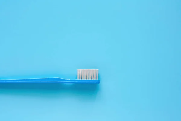 Toothbrush Used Cleaning Teeth Blue Background Dental Care Concept — Stock Photo, Image