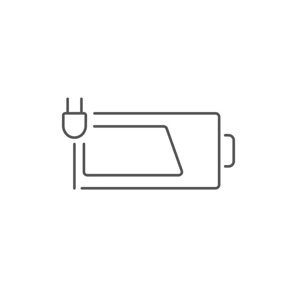 Icône de ligne de charge de batterie — Image vectorielle