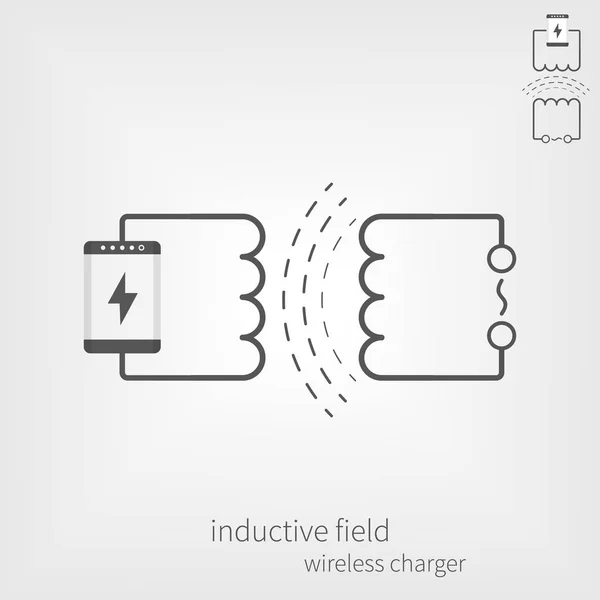 Esquema de tecnología de ondas inductivas — Archivo Imágenes Vectoriales