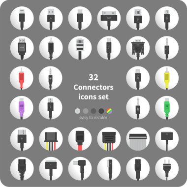32 bağlayıcılar Icons set