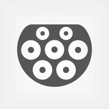 Elektrikli araba şarj türü 2 Mennekes Avrupa takın. Anahat simgesini