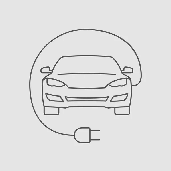 Ηλεκτρικό αυτοκίνητο γραμμή εικονίδιο με δυνατότητα επεξεργασίας sroke — Διανυσματικό Αρχείο