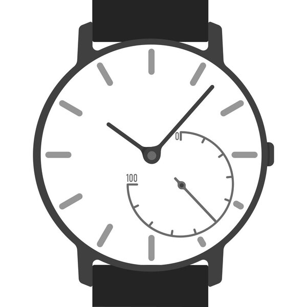 hybrid smartwatch illustration. Activity tracker with analog display.