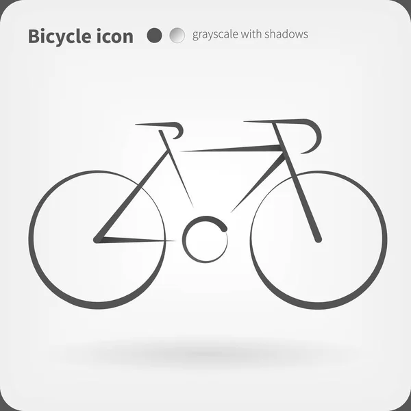 Kerékpáros ikon. Vektor kerékpáros illusztráció szürkeárnyalatos árnyékos stílusban — Stock Vector