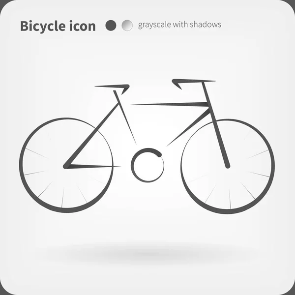 Bisiklet simgesi. Gri tonlamalı gölgeli stil vektör Bisiklet illüstrasyon — Stok Vektör