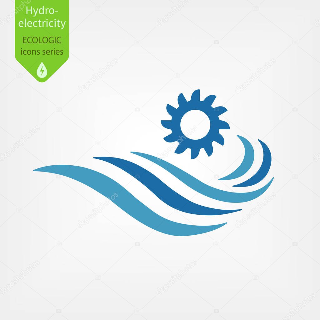 Hydroelectric Power Stations icon. Hydroelectricity generation concept vector illustration.