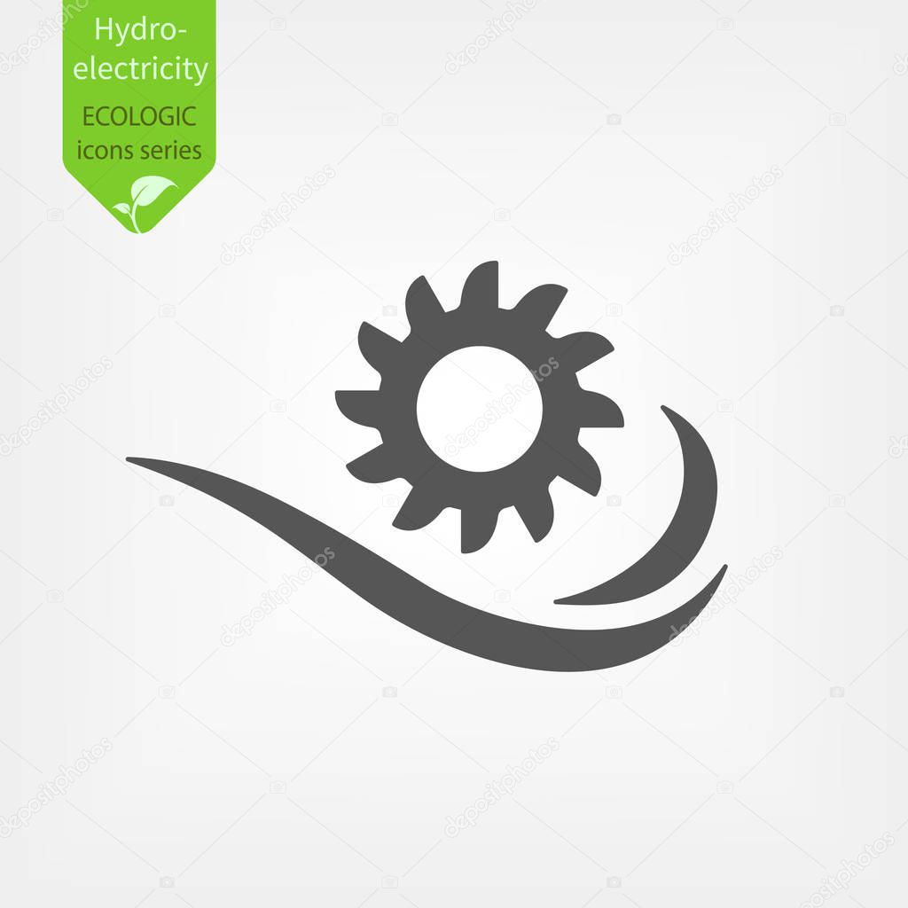 Hydroelectric Power Generator icon. Hydroelectricity generation concept vector illustration.