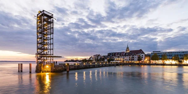 Duitsland Baden Wuerttemberg Friedrichshafen Bodenmeer Uitzicht Stad Mole Tower Haven — Stockfoto
