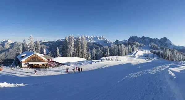 Austria Górna Austria Salzkammergut Gosau Teren Narciarski Dachstein Zachód Gosaualm — Zdjęcie stockowe