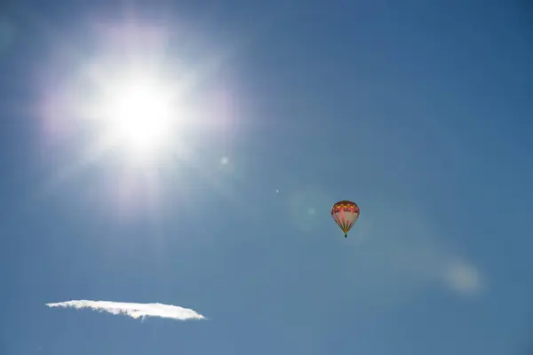 Oostenrijk Salzkammergut Hete Lucht Ballon Oin Zon — Stockfoto