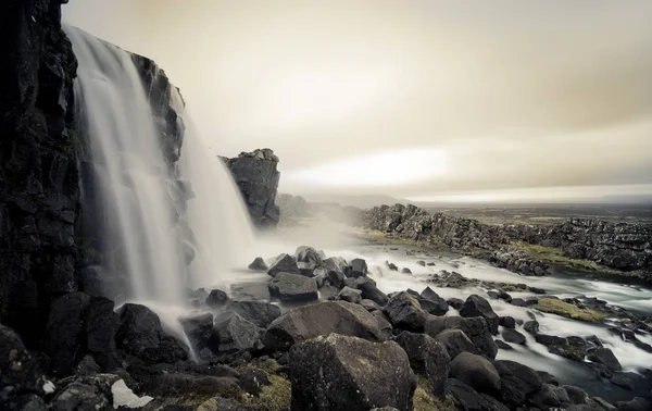 Iceland Thingvellir National Park Oexarafoss Waterfall — Stock Photo, Image