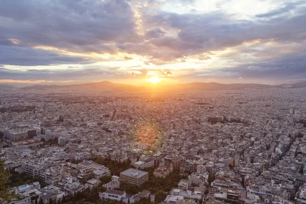 Griechenland Attika Athen Blick Vom Lycabettus Über Die Stadt Bei — Stockfoto