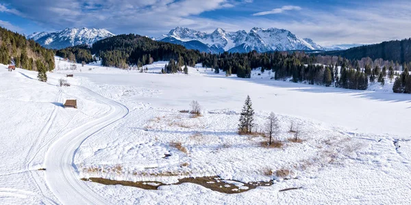 Tyskland Bayern Oberbayern Garmisch Partenkirchen Werdenfelser Land Geroldsee Vintern — Stockfoto