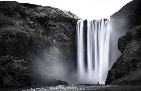 Islandia Skogafoss Wodospad Ciągu Dnia — Zdjęcie stockowe