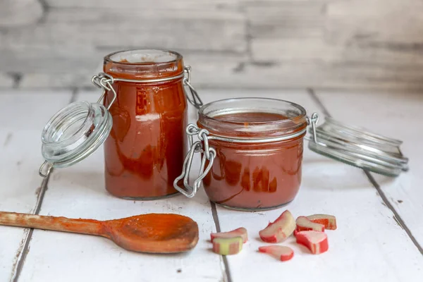 Hausgemachtes Tomaten Rhabarber Ketchup — Stockfoto