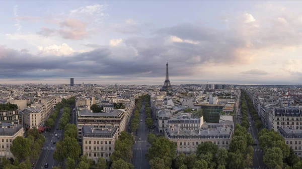 Франция Париж Вид Город Вечером — стоковое фото
