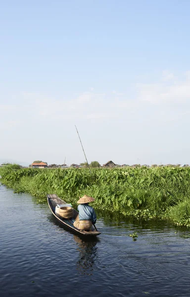 Myanmar Lac Inle Pêcheur Birman — Photo