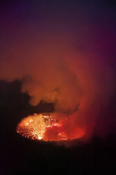 África República Democrática Congo Parque Nacional Virunga Vulcão Nyiragongo — Fotografia de Stock