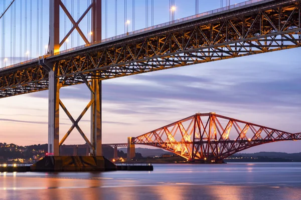 Regno Unito Scozia Fife Edimburgo Firth Forth Estuary Forth Bridge — Foto Stock