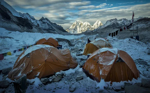 Nepal Solo Khumbu Everest Sagamartha National Park Tents Base Camp — Stock Photo, Image