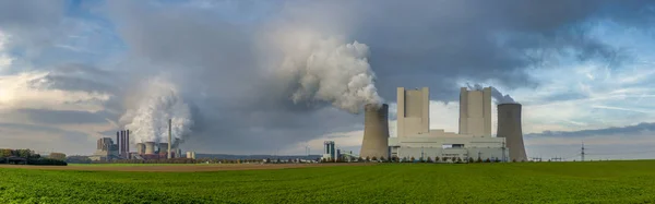 Németország Grevenbroich Modern Barnaszén Erőmű Panorámás Kilátás — Stock Fotó