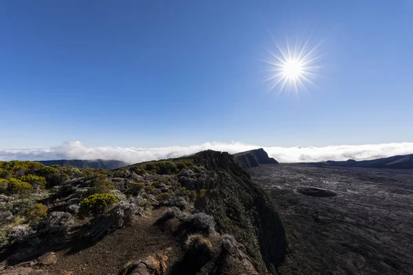 Reunion Reunion National Park Shield Volcano Piton Fournaise Utsikt Från — Stockfoto