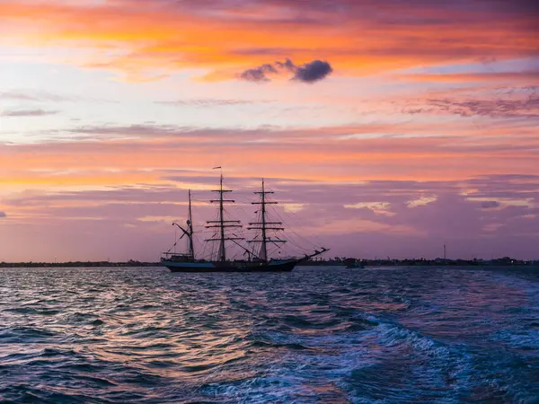 América Central Belize Península Yucatan Navio Vela — Fotografia de Stock