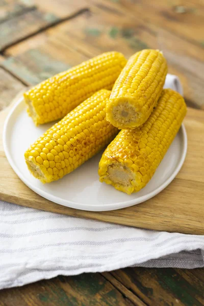 Corn Cobs Plate — Stock Photo, Image