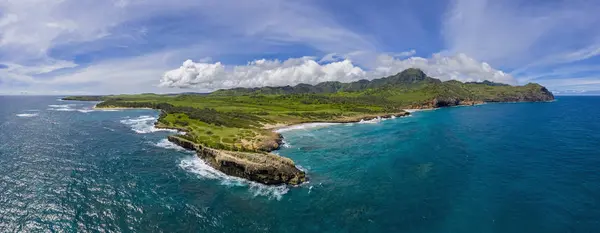Usa Hawaii Kauai Kamala Point Aerial View — Stock Photo, Image
