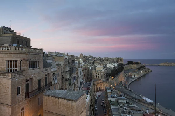 Malta Valletta Old Town Afterglow — Stock Photo, Image