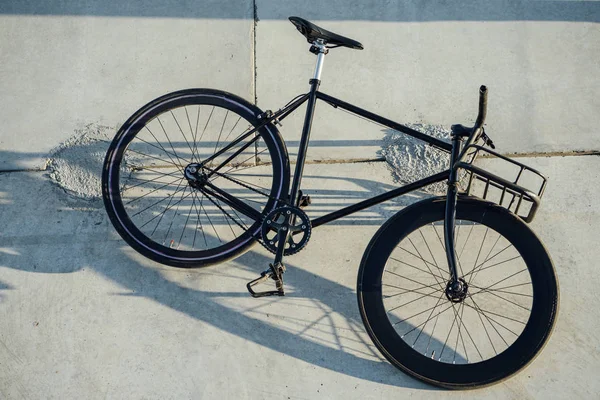 Bicicletta Pendolare Personalizzata Fixie Muro Cemento — Foto Stock