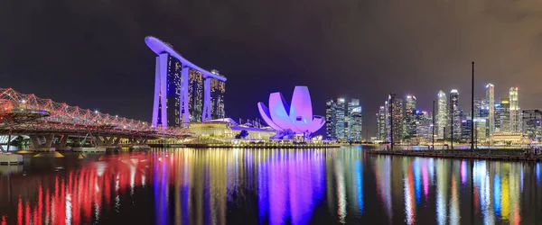 Сінгапур Бухта Маріна Бей Готелем Marina Bay Sands Горизонт Міста — стокове фото