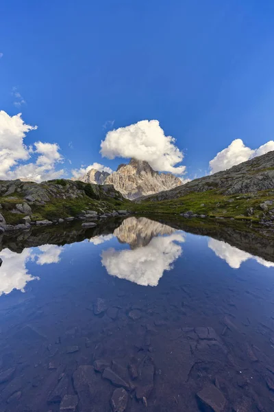 Italie Vénétie Dolomites Montagnes Fiemme Cimon Della Pala Reflétée Dans — Photo