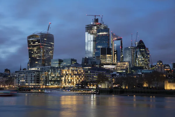 United Kingdom England London Skyline River Thames Night — Stock Photo, Image