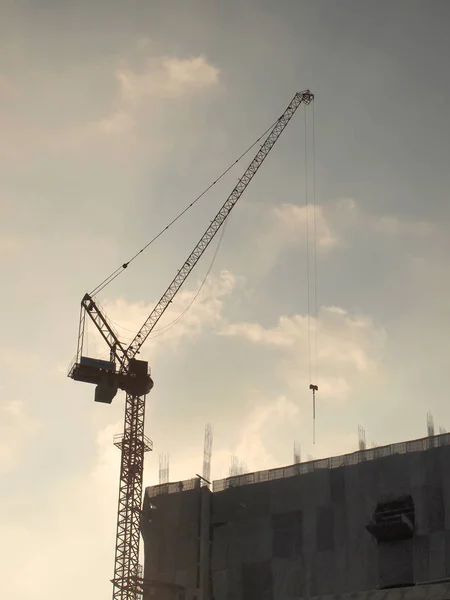 Industriële Landschap Met Kranen — Stockfoto