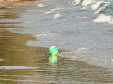 Sahilde yeşil topu