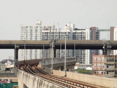 Bangkok, Tayland - 29,2016 olabilir: Bts Skytrain İstasyonu demiryolu ağı olarak şehir merkezinde.