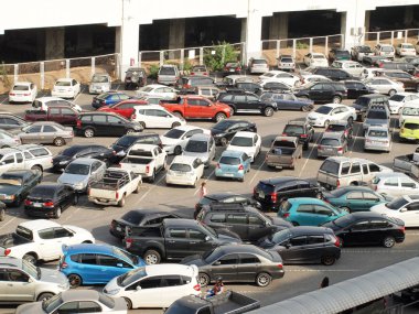 Bangkok, Tayland - 29 Mayıs 2016: Park ve manzarası Chatuchak pazarı yanında
