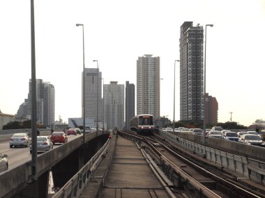 Bangkok, Tayland - 29,2016 olabilir: Bts Skytrain İstasyonu demiryolu ağı olarak şehir merkezinde.