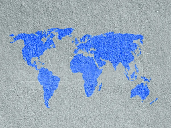 World Map Brown Cement Wall — Stock Photo, Image