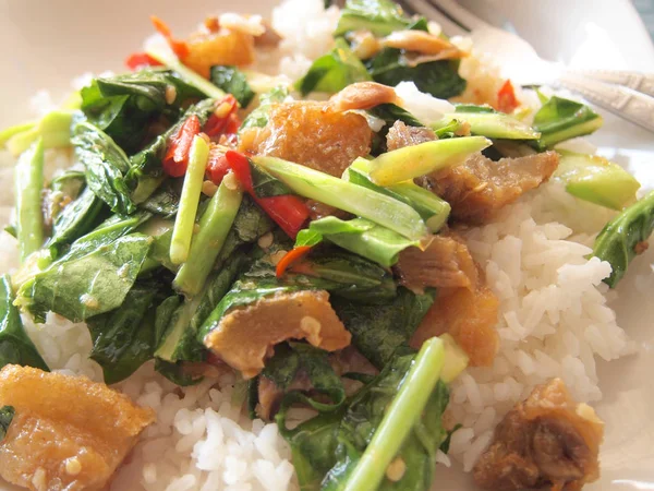 Thai Spicy Food Fried Pork — Stock Photo, Image