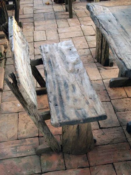 Dřevěná Zahradní Židle Zahradě — Stock fotografie